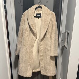 Apparis Women's Plush Cream Teddy Jacket